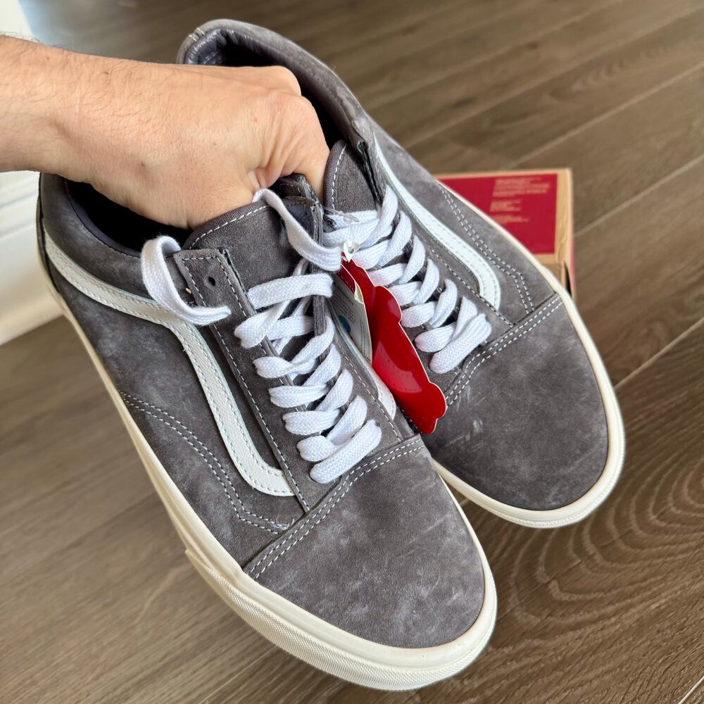 Vans Old Skool Suede Low Top Sneakers Gray White Skate Shoes Mens 8 / Womens 9.5 - Picture 3 of 14